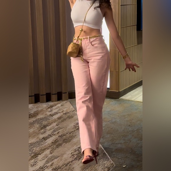 GOOD AMERICAN Good 90’s Relaxed Jeans Mineral Rose Quartz - Picture 4 of 5